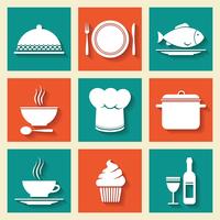 Restaurant cafe icons set vector