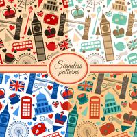 Collection of seamless patterns with London vector