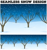 Seamless background with trees and snow vector