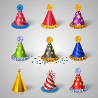 Party hat icons set vector