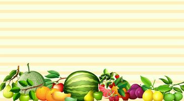 Diseño de papel con frutas frescas. vector