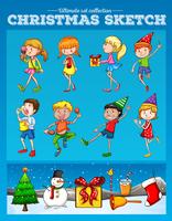 People and christmas time vector