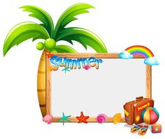 Border template with summer theme vector