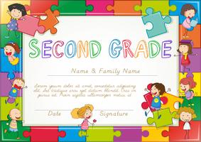 Certificate template for second grade students vector