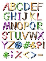 Letras en diferentes colores. vector