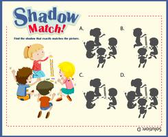 Game template for shadow matching children vector