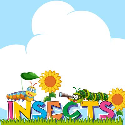 Background design with word insects