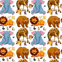 Seamless background with wild animals vector