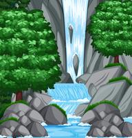 Escena de fondo con agua y corriente vector