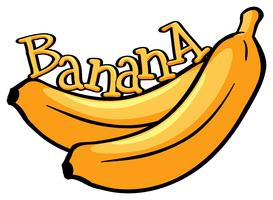 Diseño de fuente con palabra banana vector