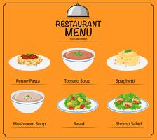 Different dish on menu vector