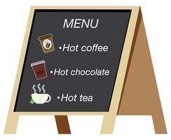 Beverage menu on the board vector