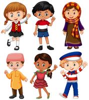 Boys and girls from different countries vector