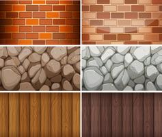 Background pattern with bricks and woods vector
