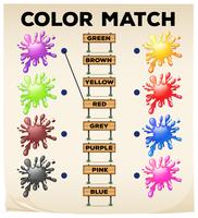 Matching worksheet with colors and words vector