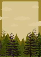 Border design with pine forest vector
