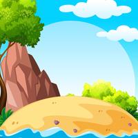 Background scene with sea and blue sky vector