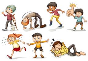 People doing different actions set vector