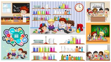 Different scenes at school vector