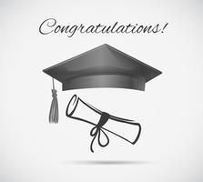 Congratulations card template with graduation cap