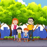 Family members standing in the park vector