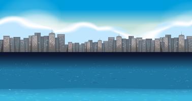 Seamless office buildings in the city vector