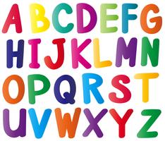 English alphabets in many colors vector