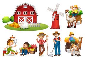 Farm set vector