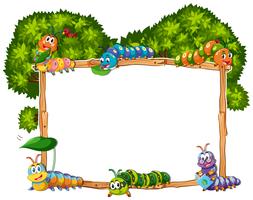 Frame template with caterpillar and tree vector