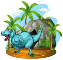 Dinosaur living in the cave vector