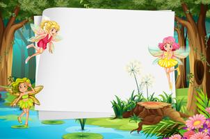 Fairies and sign vector