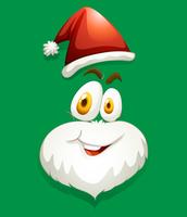 Santa face on green vector