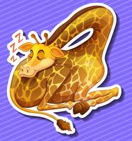 Cute giraffe sleeping alone vector