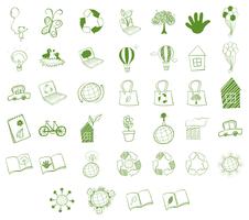 Different eco-friendly objects vector