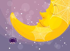 a spider and moon vector
