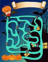 Plantilla de juego con tema de halloween vector