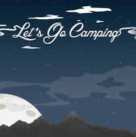 Camping en la noche cielo azul claro vector