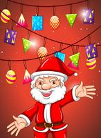 Christmas theme with Santa and ornaments vector