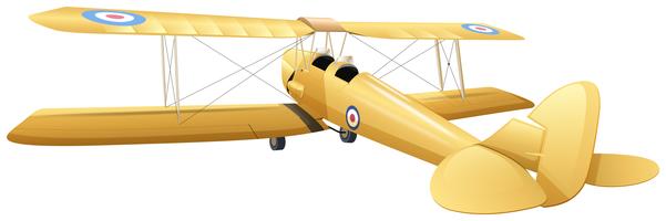 Old design of airplane in yellow color vector