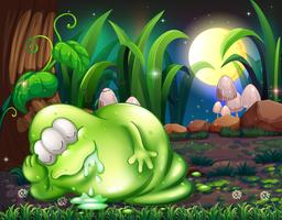 A monster sleeping in the forest vector