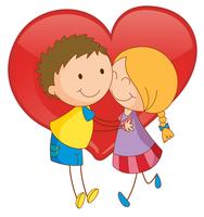 Couple and heart vector