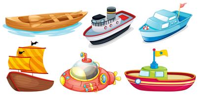 Diferentes diseños de embarcaciones. vector