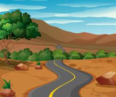 Curve road to the countryside vector