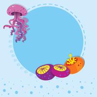 Border design with jelly fish vector