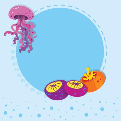 Border design with jelly fish