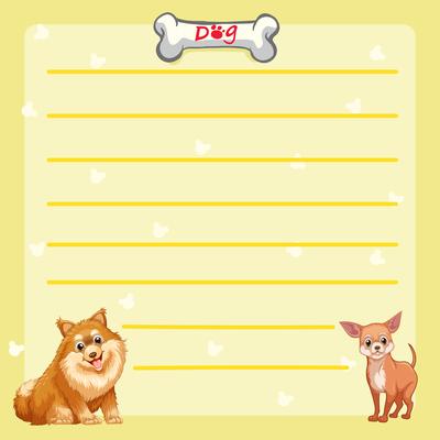 Paper template with cute dogs