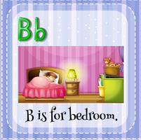 Flashcard letter B is for bedroom