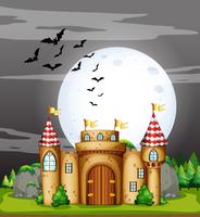 A Full Moon Night and Castle vector
