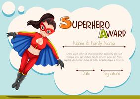 Certificate design with superhero background vector