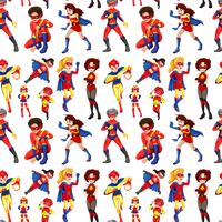 Seamless male and female superheroes vector